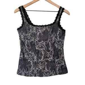 White House Black Market Medium Black Lace Tank Top